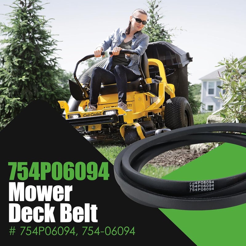 GEATaaT 754P06094 حزام سطح جزازة مناسب لكوب كاديت ألتيميا ZT2 ZT3 ZTX4 ZTX5 ZTX6 60" سطح جزازة صفراء الدوران استبدال# 754-06094 (5/8" x 162) - Image 2